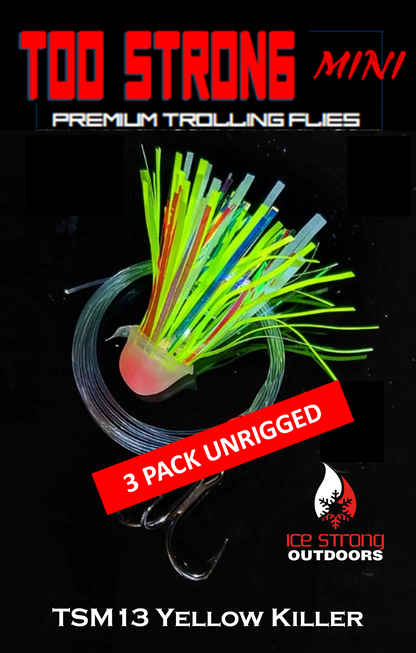 Ice Strong Outdoors Premium Trolling MINI Flies - 3 Pack Unrigged