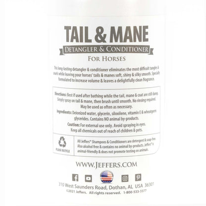 Jeffers Equine Tail & Mane Detangler and Conditioner Spray for Horses