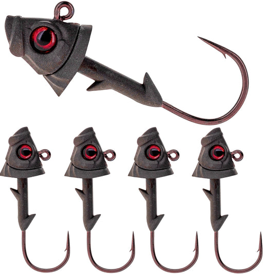 Reaction Tackle 97% Pure Tungsten Swimbait Jig with Realistic Fish Head- 5-PACK - New