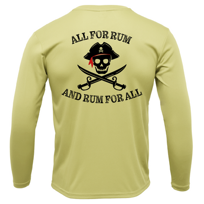 Saltwater Born Florida Freshwater Born "All For Rum and Rum For All" Men's Long Sleeve UPF 50+ Dry-Fit Shirt