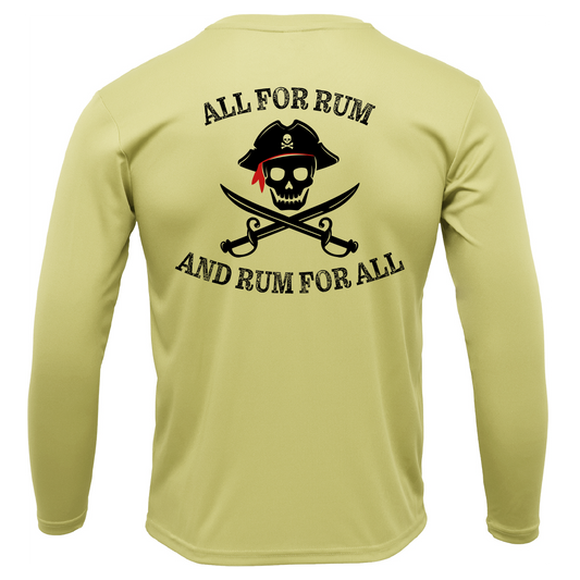 Saltwater Born Florida Freshwater Born "All For Rum and Rum For All" Men's Long Sleeve UPF 50+ Dry-Fit Shirt