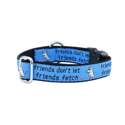 2 Hounds Design 1″ Friends Don’t Let Friends Fetch Teddy The Dog Essential Martingale Dog Collar