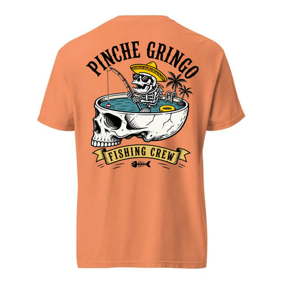 Pinche Gringo Fishing Crew Skull Pool Shirt