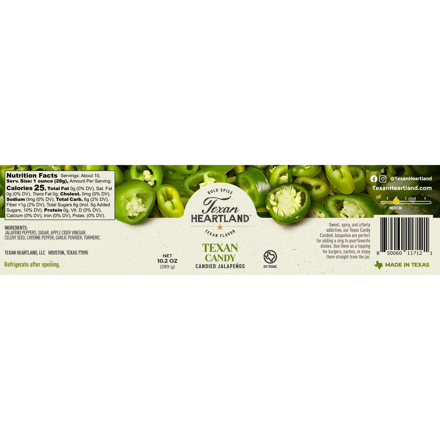Texan Heartland Texan Candy Candied Jalapenos