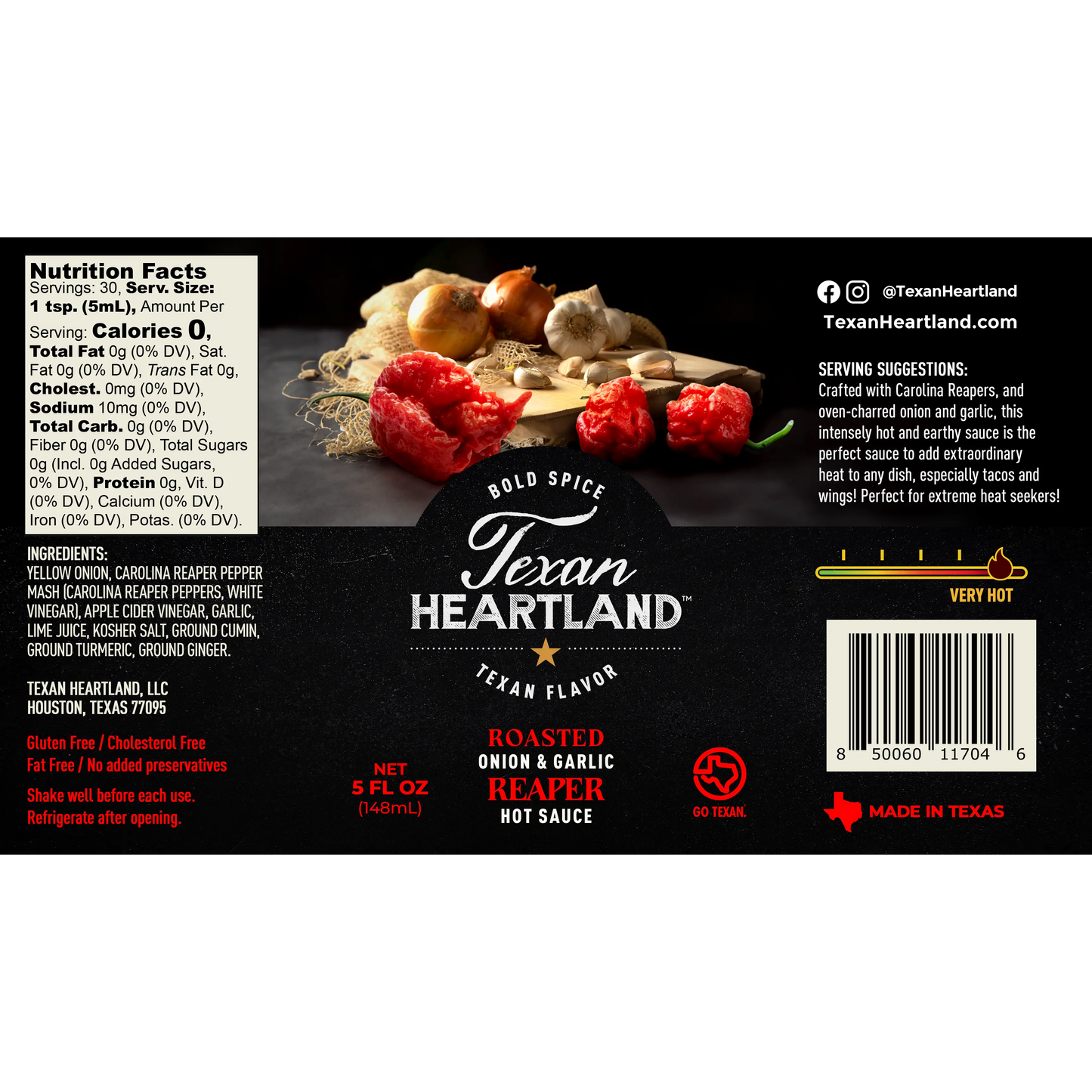 Texan Heartland Roasted Onion & Garlic Reaper Hot Sauce