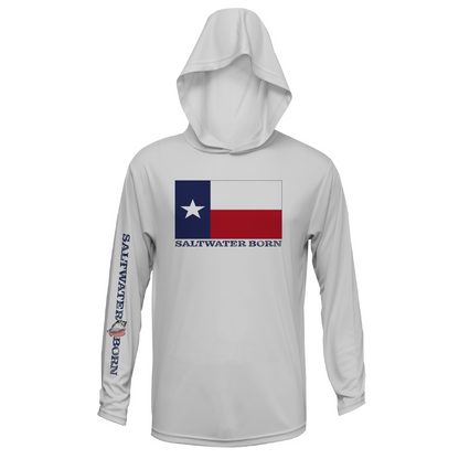 Saltwater Born Texas Flag Long Sleeve UPF 50+ Dry-Fit Hoodie