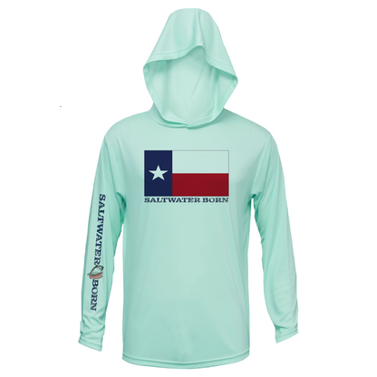 Saltwater Born Texas Flag Long Sleeve UPF 50+ Dry-Fit Hoodie