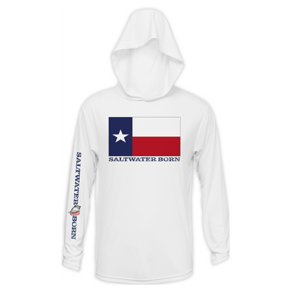 Saltwater Born Texas Flag Long Sleeve UPF 50+ Dry-Fit Hoodie