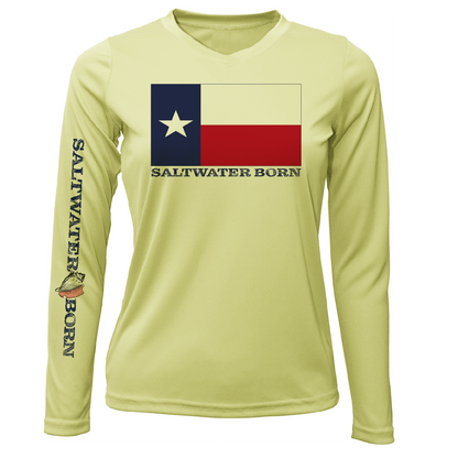 Saltwater Born Texas Flag Long Sleeve UPF 50+ Dry-Fit Shirt