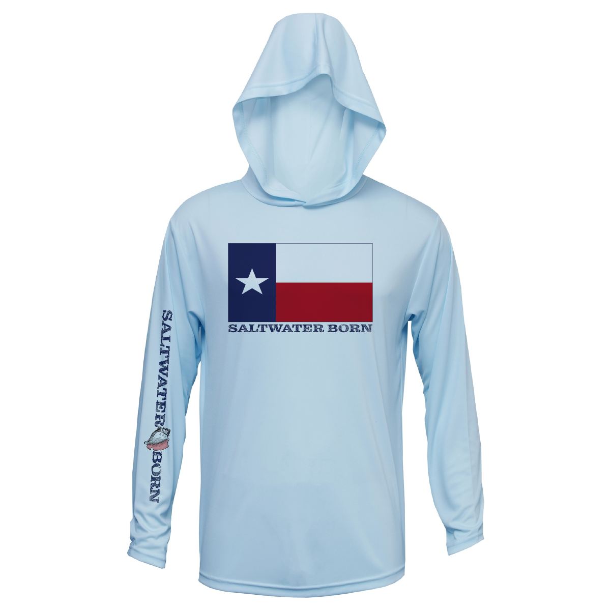 Saltwater Born Texas Flag Long Sleeve UPF 50+ Dry-Fit Hoodie