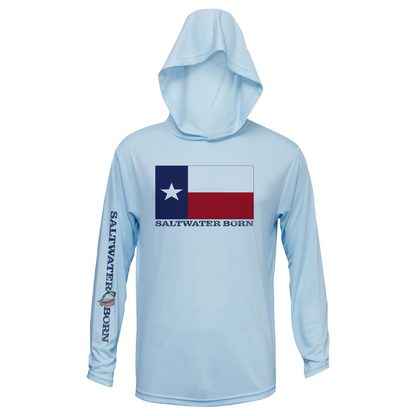 Saltwater Born Texas Flag Long Sleeve UPF 50+ Dry-Fit Hoodie