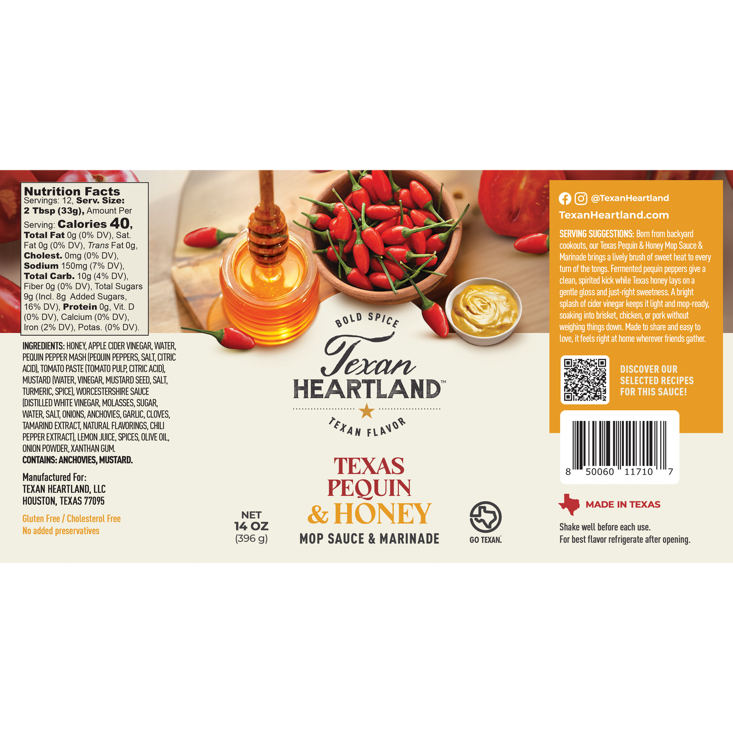 Texas Pequin & Honey Mop Sauce & Marinade