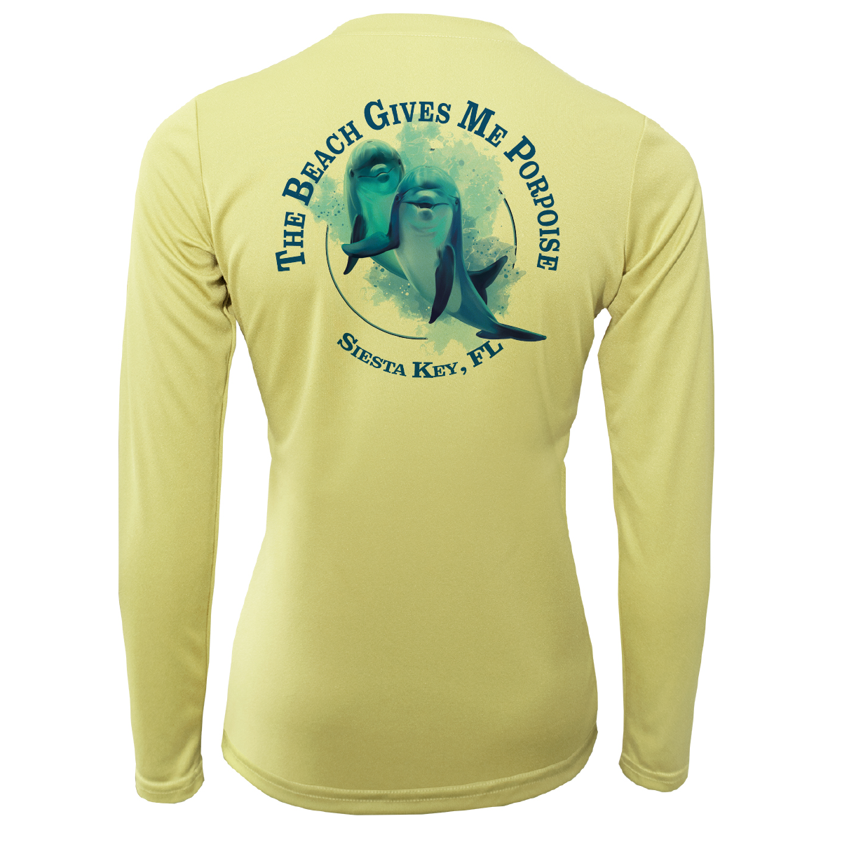 Saltwater Born Siesta Key "The Beach Gives me Porpoise" Women's Long Sleeve UPF 50+ Dry-Fit Shirt