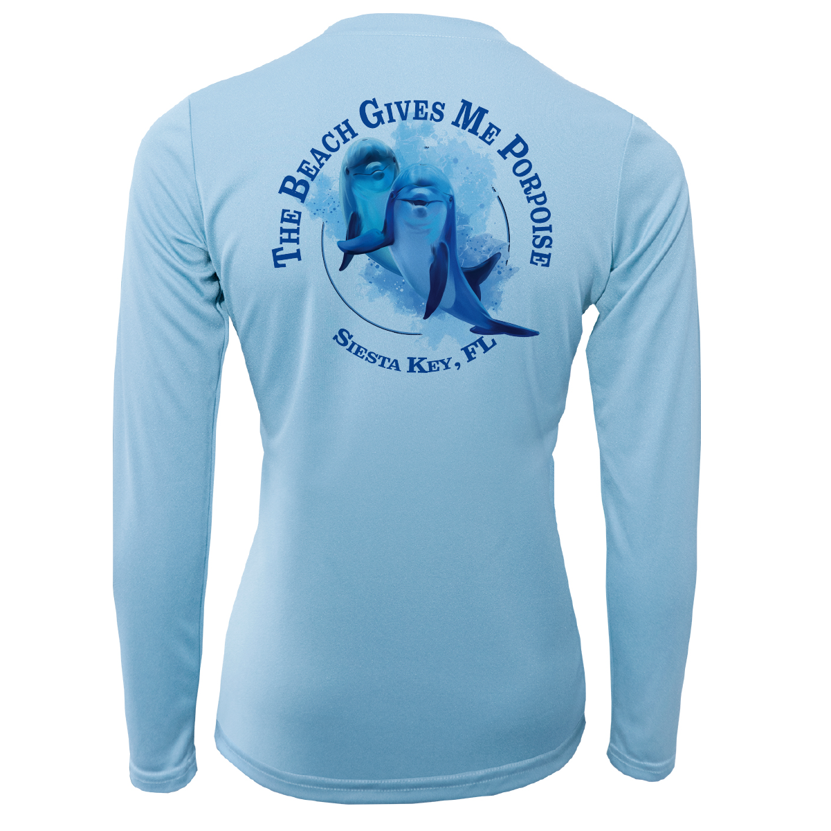 Saltwater Born Siesta Key "The Beach Gives me Porpoise" Women's Long Sleeve UPF 50+ Dry-Fit Shirt