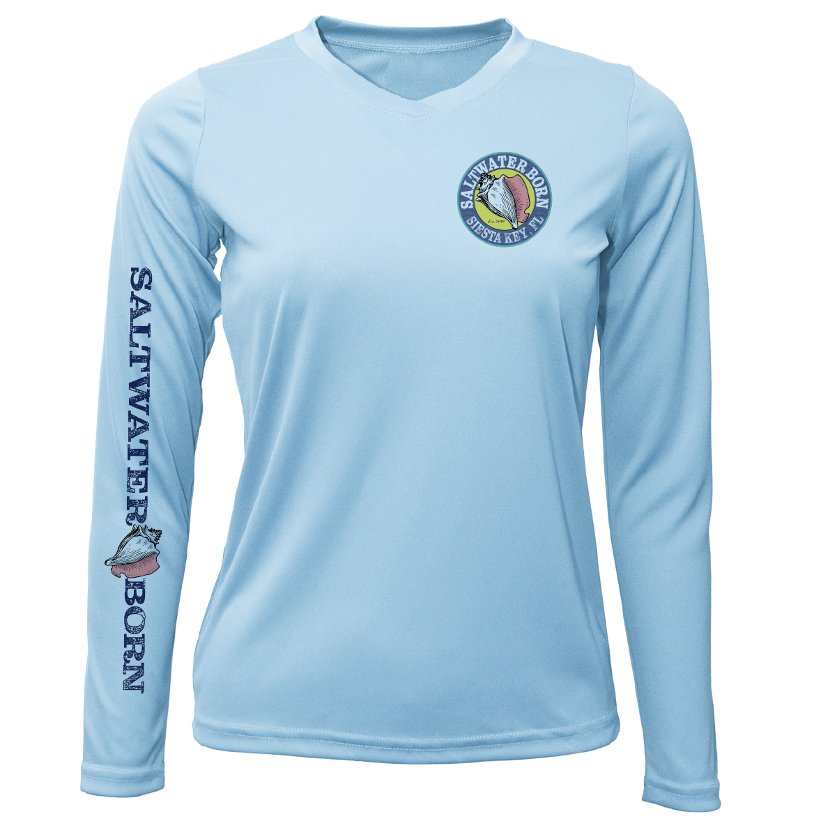 Saltwater Born Siesta Key "The Beach Gives me Porpoise" Women's Long Sleeve UPF 50+ Dry-Fit Shirt