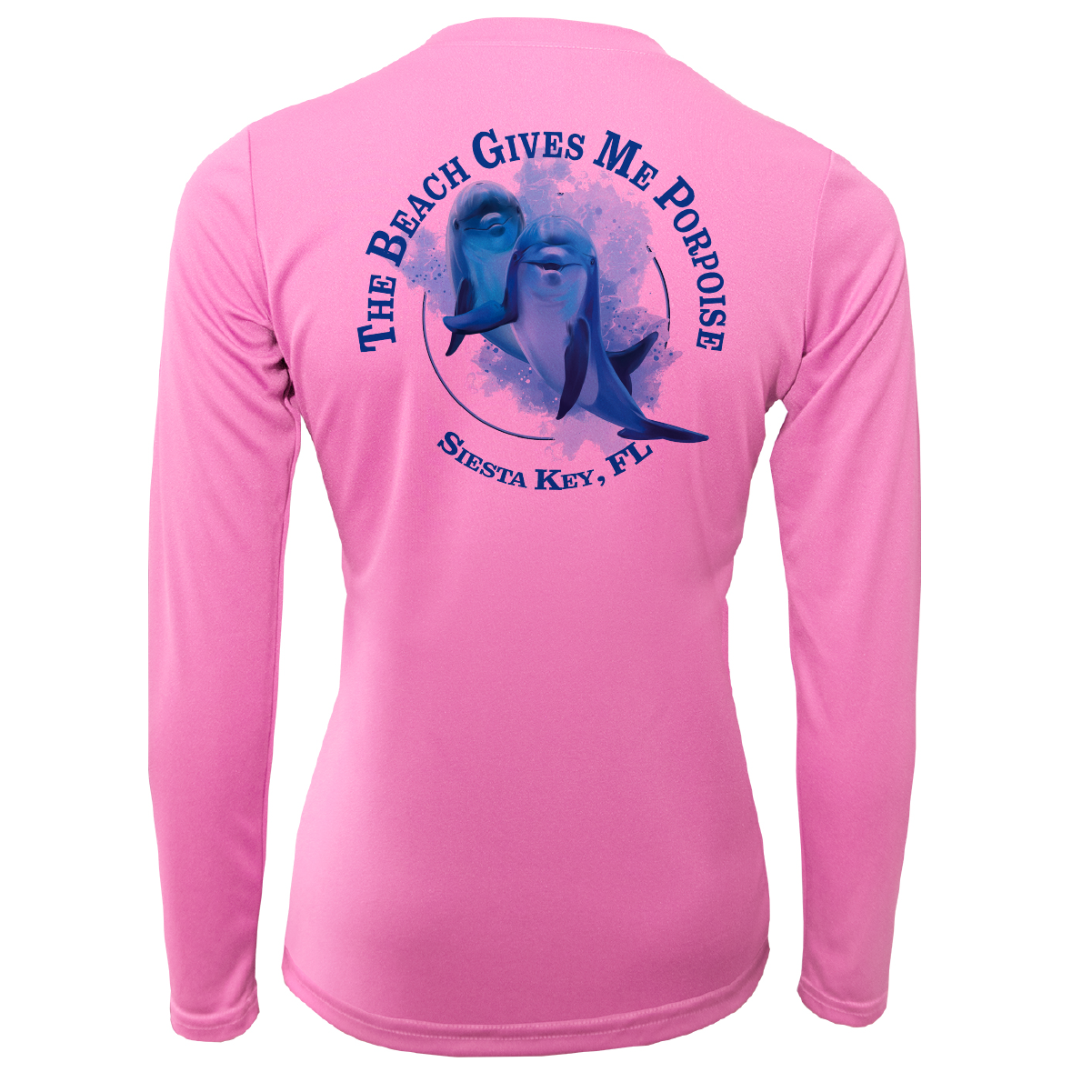 Saltwater Born Siesta Key "The Beach Gives me Porpoise" Women's Long Sleeve UPF 50+ Dry-Fit Shirt