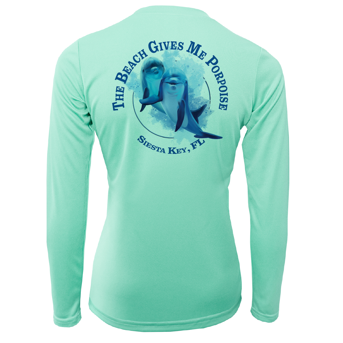 Saltwater Born Siesta Key "The Beach Gives me Porpoise" Women's Long Sleeve UPF 50+ Dry-Fit Shirt