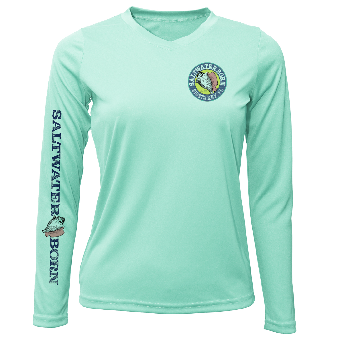 Saltwater Born Siesta Key "The Beach Gives me Porpoise" Women's Long Sleeve UPF 50+ Dry-Fit Shirt