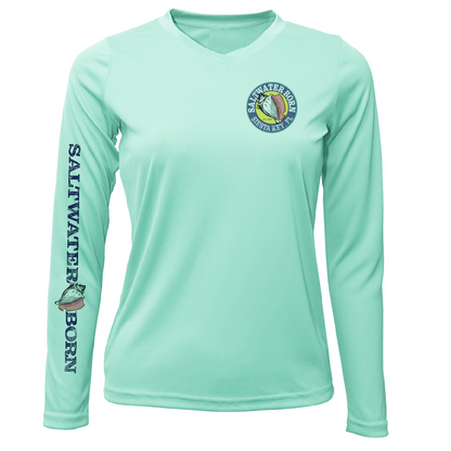 Saltwater Born Siesta Key "The Beach Gives me Porpoise" Women's Long Sleeve UPF 50+ Dry-Fit Shirt