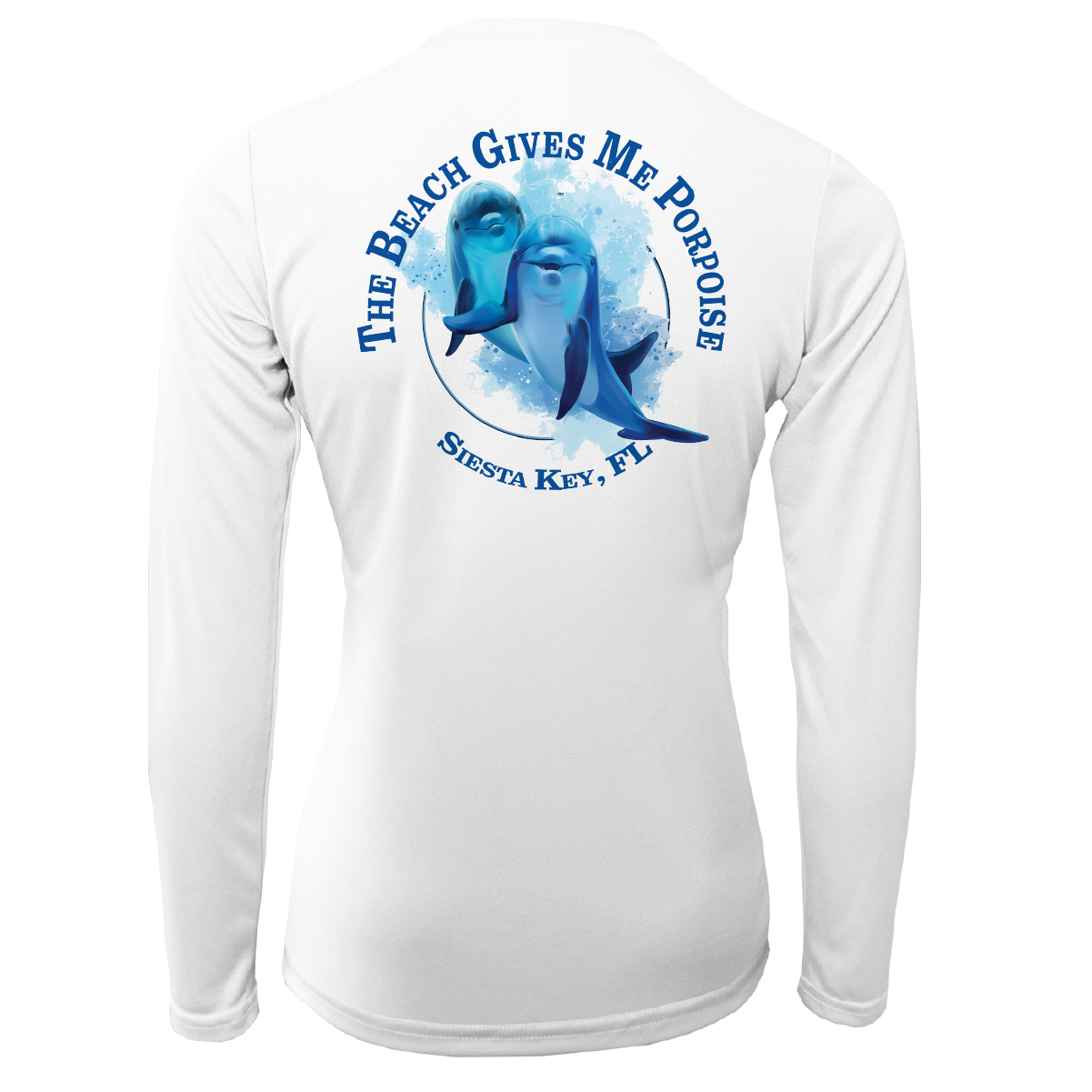 Saltwater Born Siesta Key "The Beach Gives me Porpoise" Women's Long Sleeve UPF 50+ Dry-Fit Shirt