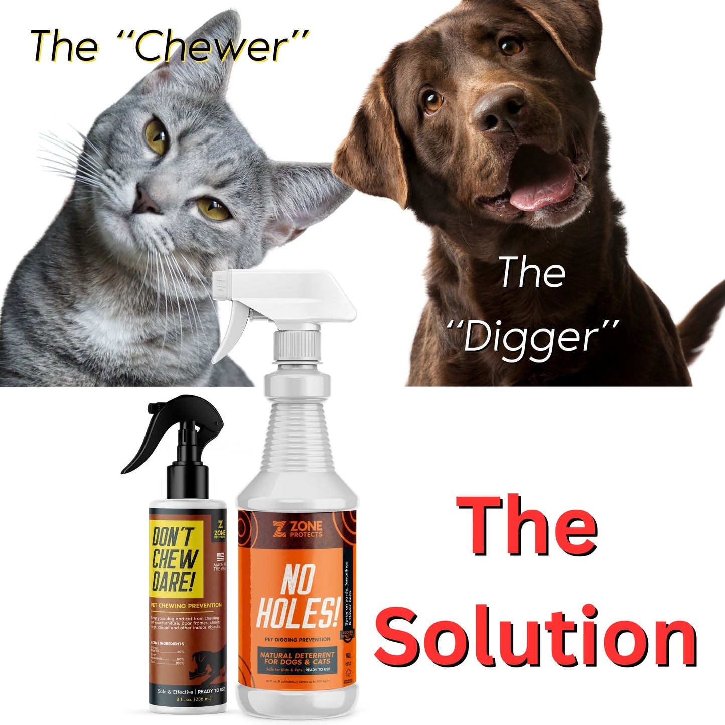 Zone Protects Chewing/Digging Prevention; Bad Dog Bundle Inside/Outside