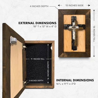 Bellewood Designs - Three Layered Cross Decorative Wall-Mounted Secure Gun Cabinet