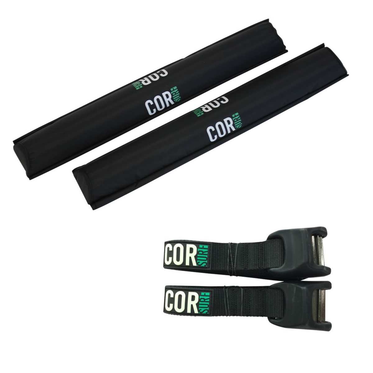 COR Surf Aero Roof Rack Pad with 10' Scratch-Resistant Tie Downs(Wide Aero Bars)