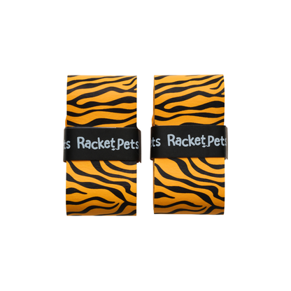 Racket Pets VALUE PACK - A Yellow Tiger Racket Pet Tennis Dampener and Overgrip Tape with a (Pack of 2) Replacement Overgrip Tape