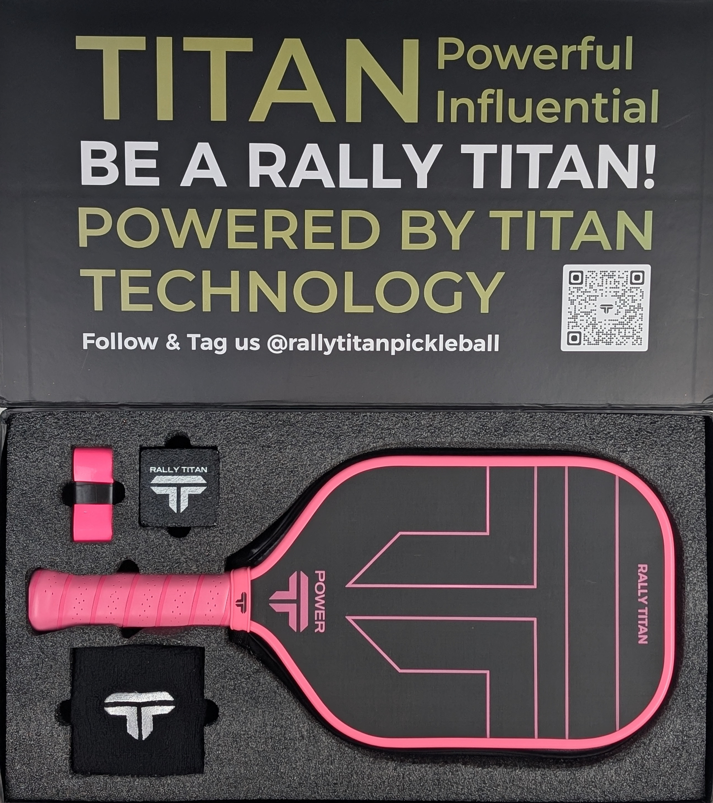 Rally Titan Pickleball Titan Power 14MM | Thermoformed Unibody Construction | Foam Injected Walls | T700 Titan Carbon Friction Surface | Pink