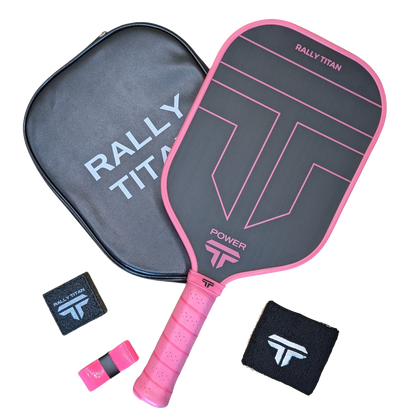 Rally Titan Pickleball Titan Power 14MM | Thermoformed Unibody Construction | Foam Injected Walls | T700 Titan Carbon Friction Surface | Pink