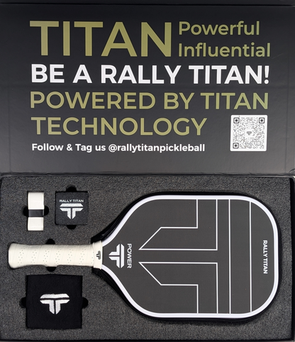 Rally Titan Pickleball Titan Power 14MM | Thermoformed Unibody Construction | Foam Injected Walls | T700 Titan Carbon Friction Surface | White