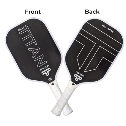 Rally Titan Pickleball Titan Power 14MM | Thermoformed Unibody Construction | Foam Injected Walls | T700 Titan Carbon Friction Surface | White