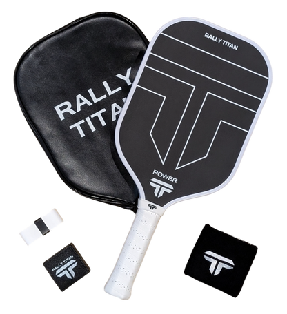 Rally Titan Pickleball Titan Power 14MM | Thermoformed Unibody Construction | Foam Injected Walls | T700 Titan Carbon Friction Surface | White