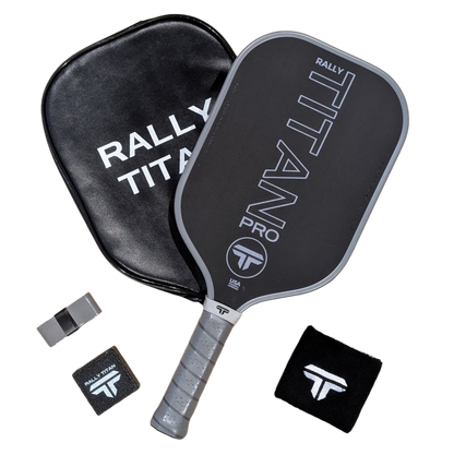 Rally Titan Pickleball Titan Pro 16MM | Thermoformed Unibody Construction | Foam Injected Walls | T700 Titan Carbon Friction Surface | Grey