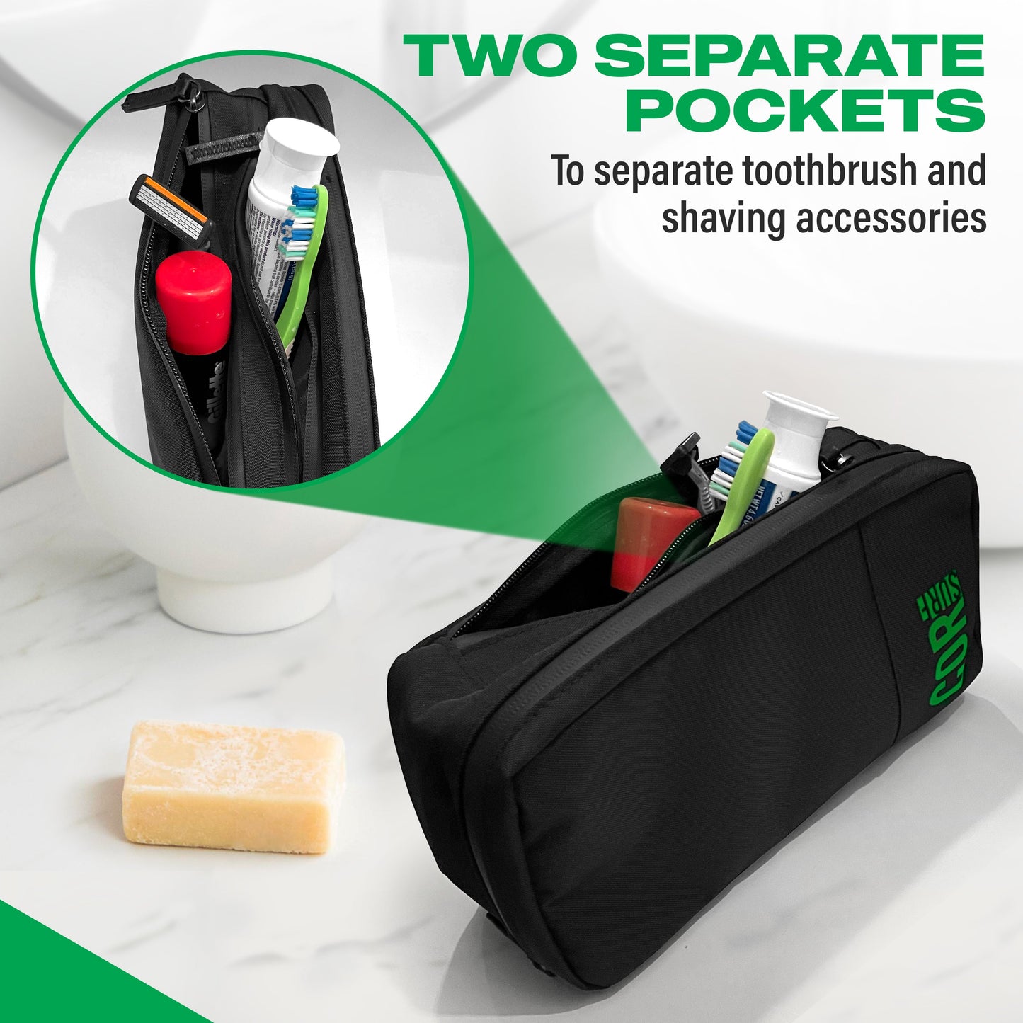 COR Surf Island Hopper Travel Bundle - Backpack + Toiletry Bag + Compression Packing Cubes with YKK