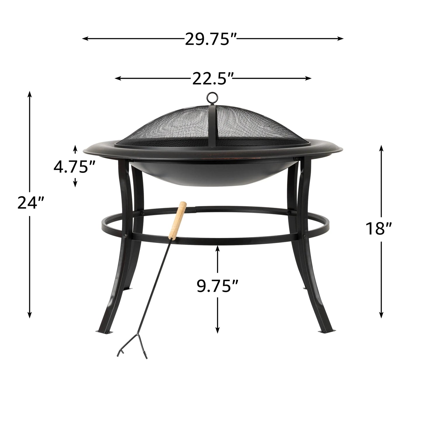 Balkene Home Tokia 30" Round Fire Pit