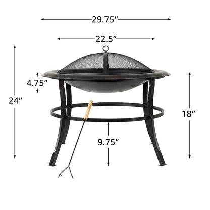 Balkene Home Tokia 30" Round Fire Pit