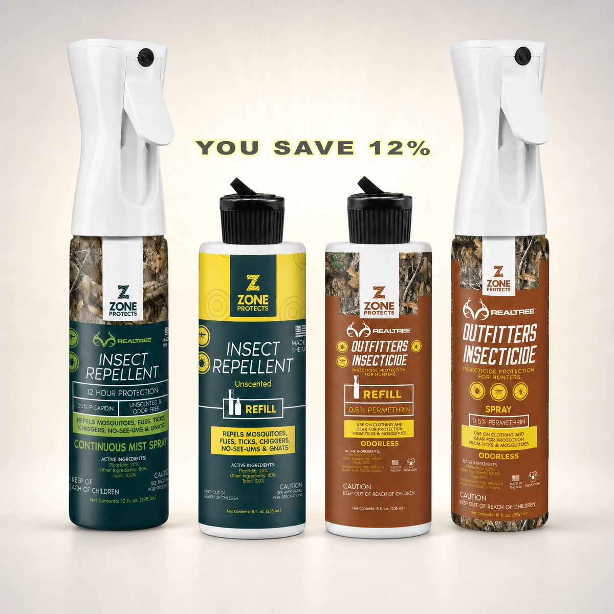 Zone Protects Realtree Complete Insect Control; Repellent Plus Insecticide