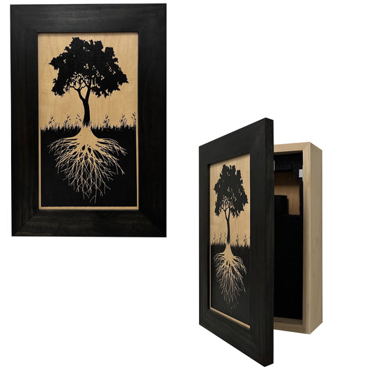 Bellewood Designs - Hidden Gun Storage Tree Roots Silhouette Concealment Shelf