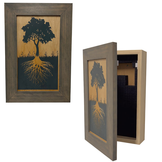 Bellewood Designs - Hidden Gun Storage Tree Roots Silhouette Concealment Shelf