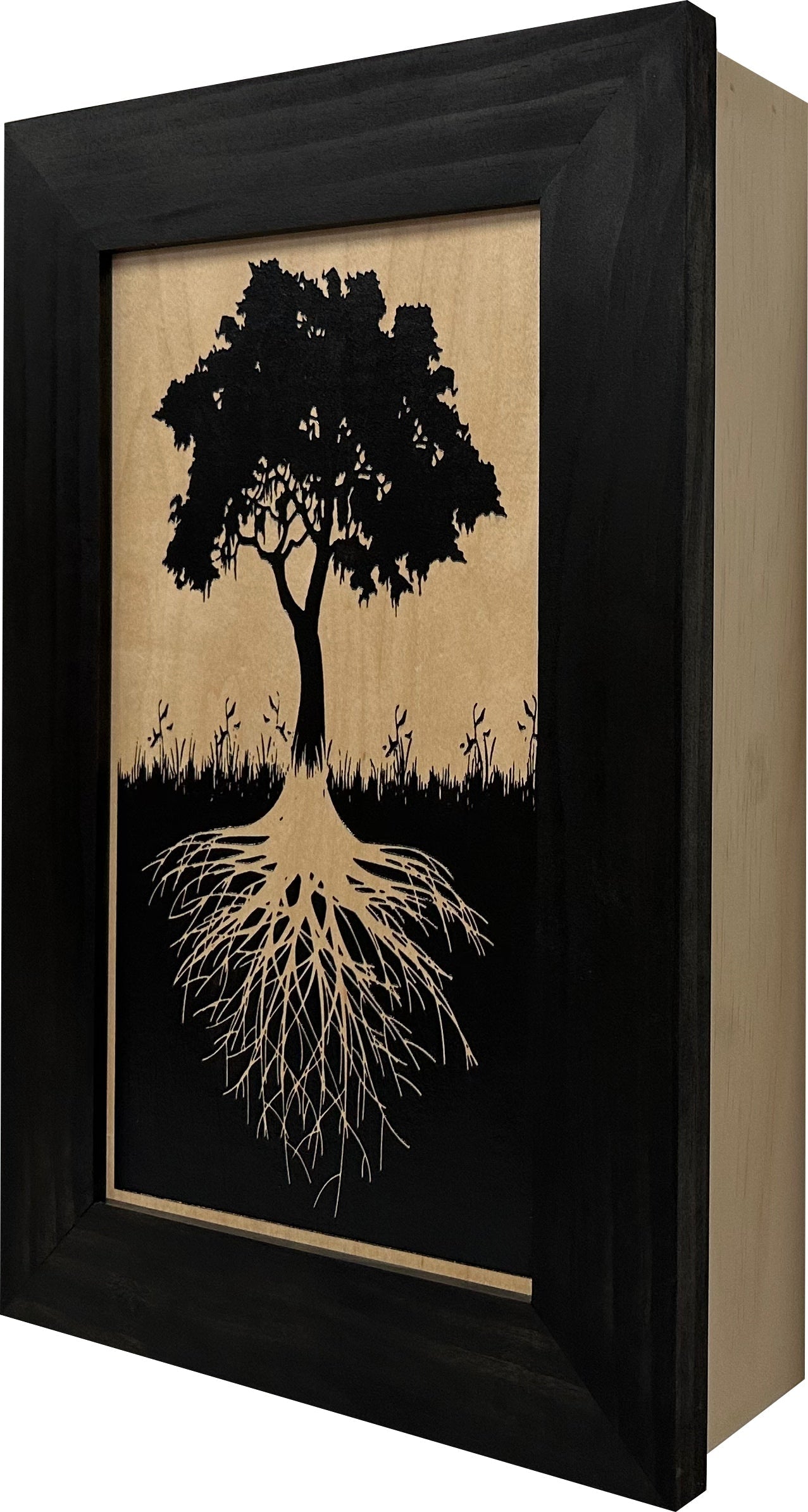 Bellewood Designs - Hidden Gun Storage Tree Roots Silhouette Concealment Shelf