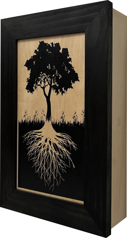 Bellewood Designs - Hidden Gun Storage Tree Roots Silhouette Concealment Shelf
