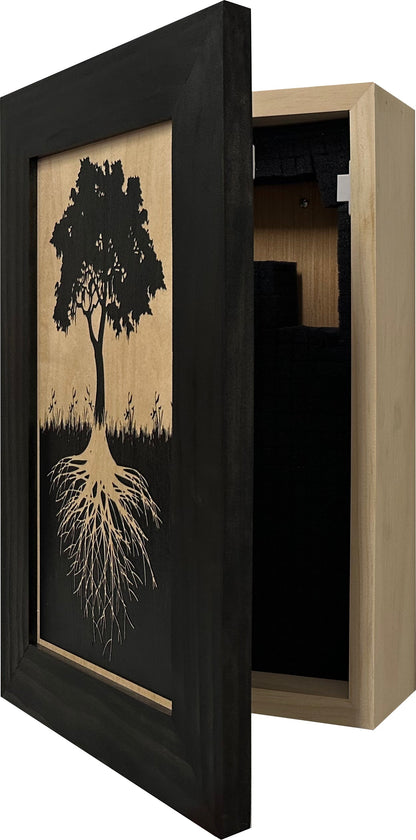Bellewood Designs - Hidden Gun Storage Tree Roots Silhouette Concealment Shelf