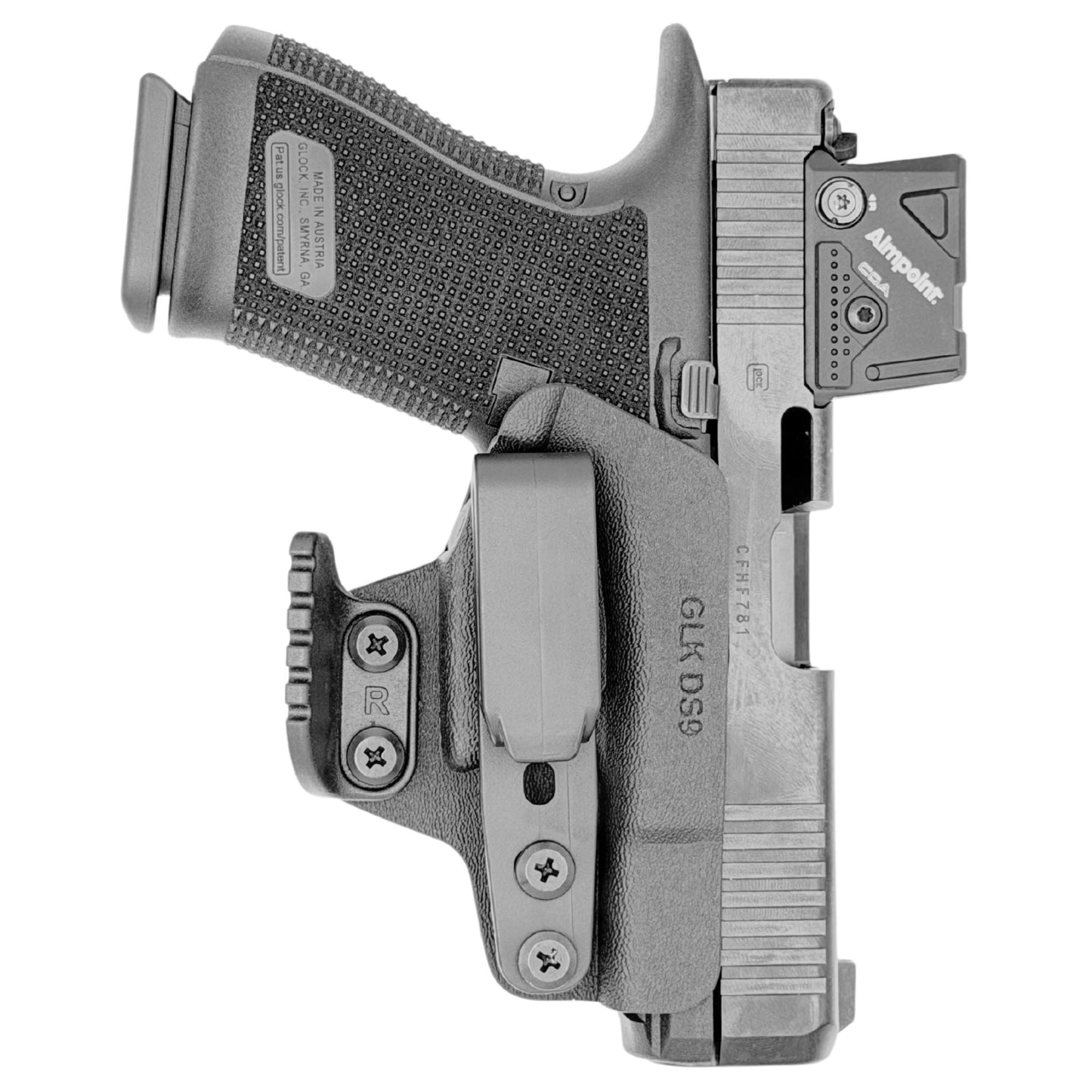 Rounded Gear Trigger Guard Holster fits: Glock 17 19 19X 26 31 32 33 34 45