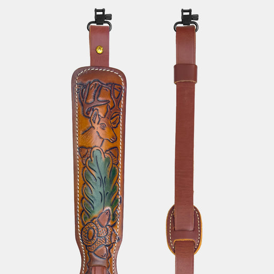 Hunter Trophy Custom Padded Rifle Sling - Grazing Deer