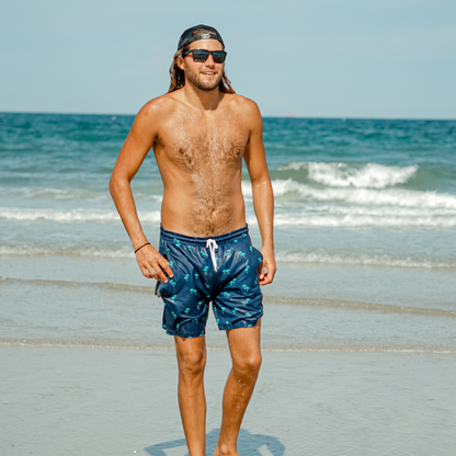 Dry Pocket Tropical Trees - Waterproof Pocket Swim Shorts - Athletic Liner