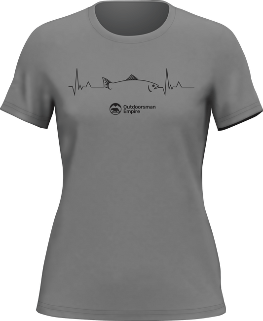 Outdoorzees Fishing Cardiogram T-Shirt for Women