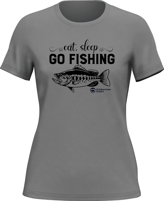Outdoorzees Eat Sleep Go Fishing T-Shirt for Women