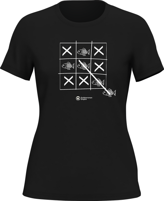 Outdoorzees Fish Tick Tack Toe T-Shirt for Women