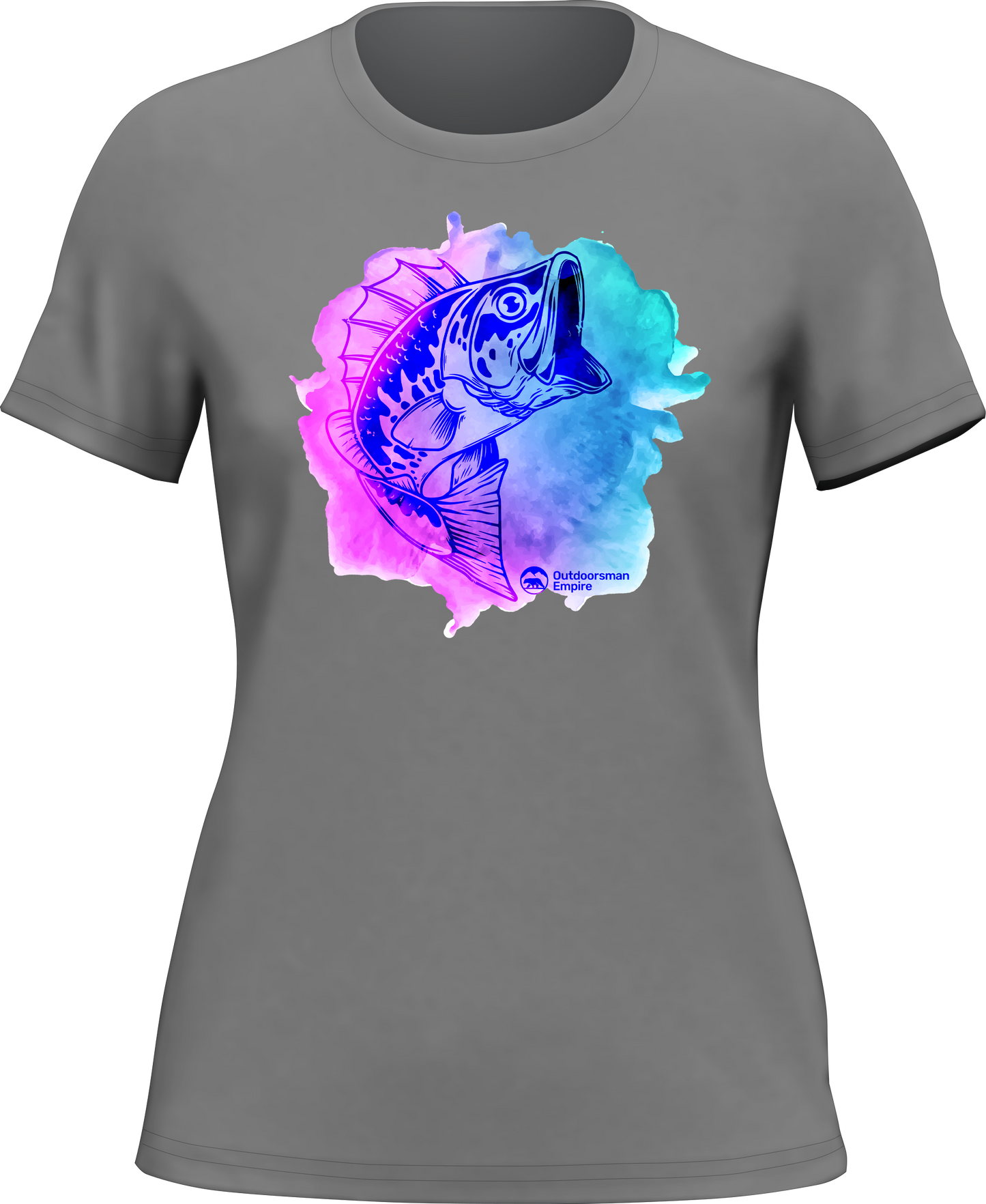 Outdoorzees Watercolor Fishing T-Shirt for Women